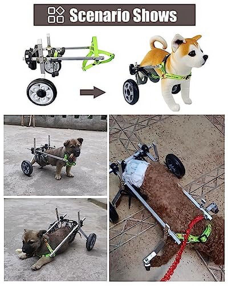 ZIMGOD Adjustable Dog Cart/Wheelchair, Pet Doggie Wheelchairs for Small/Medium Dogs, Cat Dog
