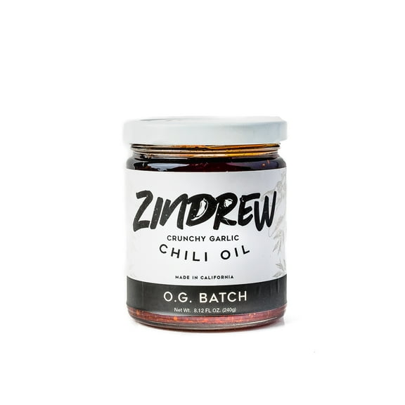 ZINDREW CHILI Crunchy Garlic Chili Oil OG BATCH. Premium Spicy, Savory, Umami Gourmet All-Purpose Hot Chili Crisp Sauce (OG BATCH- very mild heat and X BATCH- very spicy) 8.12oz