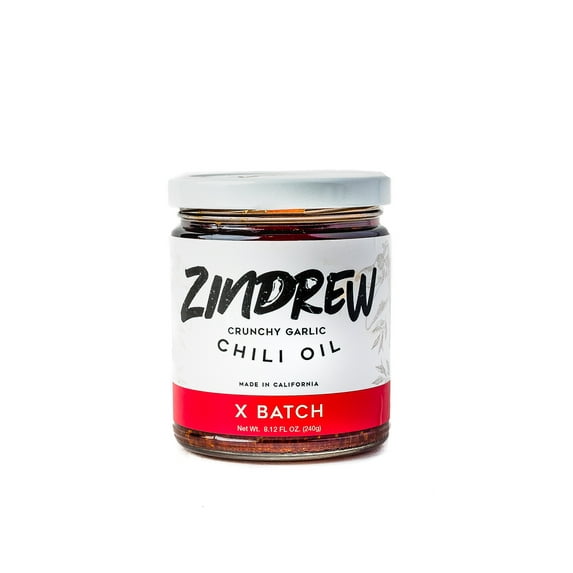 ZINDREW CHILI Crunchy Garlic Chili Oil X BATCH. Premium Spicy, Savory, Umami Gourmet All-Purpose Hot Chili Crisp Sauce (OG BATCH- very mild heat and X BATCH- very spicy) 8.12oz
