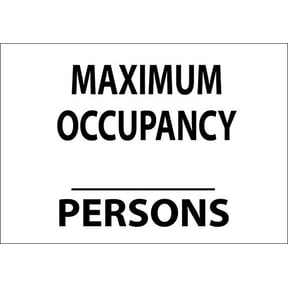 ZING 1906A Maximum Occupancy Persons Sign with Number Kit, Recycled Aluminum, 7" H x 10" W, Black on White 7 Inches H x 10 Inches W