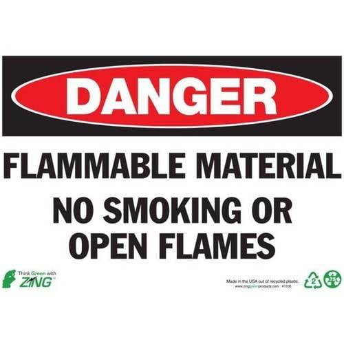 ZING Green 1100 ZING Eco Safety Sign, Danger, 7X10