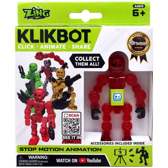 ZING KlikBot Translucent Red Action Figure