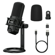 ZINGYOU Plug-and-Play Recording Pc Microphone Set, Studio-Quality USB Microphone for One-Button Mute and Real-Time Monitoring Free Installation and Use Stand
