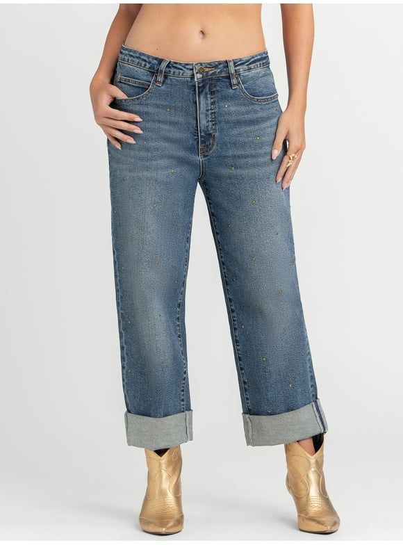 Women's and Women's Plus Zinnia Boyfriend Jeans, 25" Inseam, Sizes 2-24