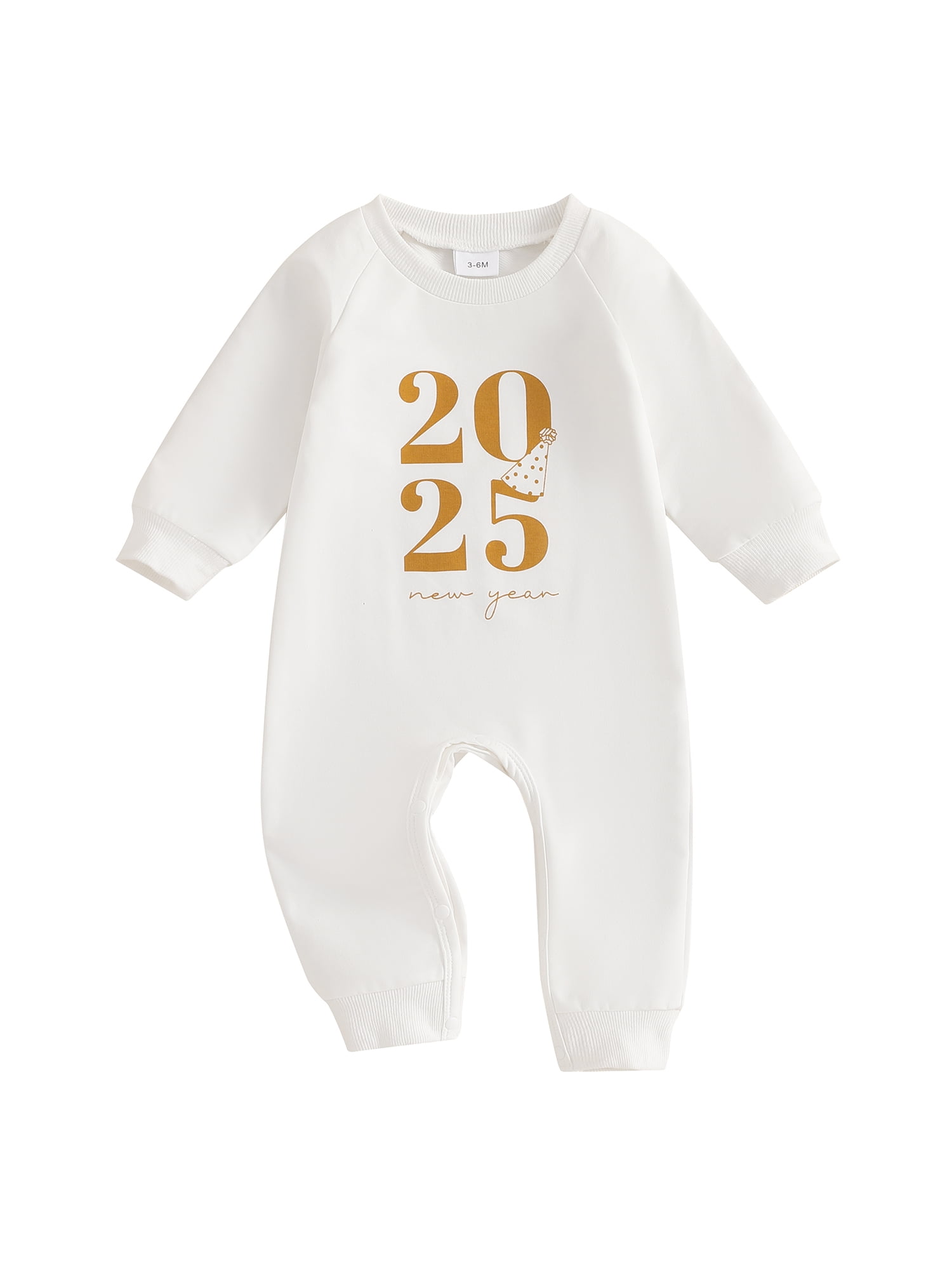 ZINTAOZT Baby Boy Girl New Year Outfit 2025 Letter Sweatshirt Romper