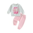 thumbnail image 1 of ZINTAOZT Baby Girl 1st Birthday Outfits One Years Old Era Long Sleeve Sweatshirts Jogger Pants Infant 2Pcs Clothes Set, 1 of 8