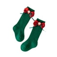 thumbnail image 1 of ZINTAOZT Baby Girl Knee High Socks Christmas Long Tube Socks with Bow Toddler Cotton Knit Ribbed Socks Leggings Gift, 1 of 6
