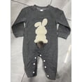 thumbnail image 1 of ZINTAOZT Easter Baby Boy Girl Outfit Embroidery Bunny Rompers Bunny Tail Jumpsuit Unisex Newborn Infant Easter Clothes, 1 of 2
