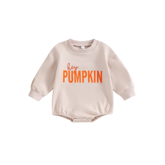ZINTAOZT Infant Baby Boy Girl Halloween Sweatshirt Jumpsuit Letter Long Sleeve Oversized Romper Fall Sweater Clothes