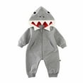 ZINTAOZT Infant Baby Boy Girl Shark Hooded Romper Long Sleeve Zipper