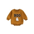 thumbnail image 1 of ZINTAOZT Newborn Baby Boy Girl Halloween Clothes Ghost Print Sweatshirt Romper Long Sleeve Oversized Fall Bodysuit 0-18M, 1 of 8