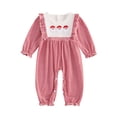 thumbnail image 1 of ZINTAOZT Newborn Baby Girls Christmas Stripe Ruffle Jumpsuit Long Sleeve Embroidery Romper 3M 6M 12M Xmas Clothes, 1 of 8