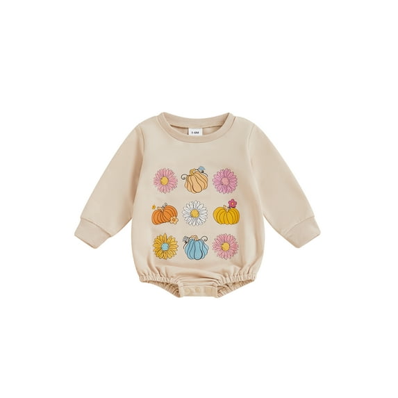ZINTAOZT Newborn Halloween Outfit Girl Boy Pumpkin Ghost Romper Bubble Sweatshirt Bodysuit Fall Halloween Baby Clothes