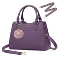 thumbnail image 1 of ZINTVVD Fashion Crossbody Purses and Handbags for Women PU Leather Designer Tote Top Handle Satchel Shoulder Bags with Cute Pompom-Deep Purple, 1 of 7