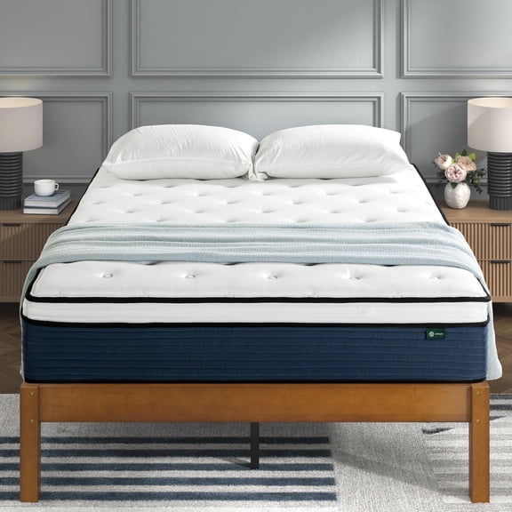 ZINUS 12 INCH COMFORT SUPPORT HYBRID MATTRESS KING ZU-MSHO1SZI-12K - WHITE/BLUE