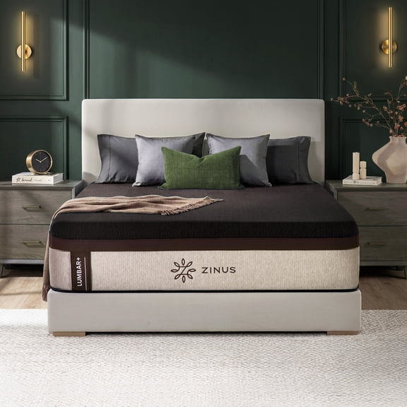 ZINUS 14 Inch Premium Lumbar + Support, King, Green Tea Memory Foam, Pressure Relief, Mattress in A Box