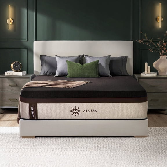 ZINUS 14 Inch Premium Lumbar + Support, King, Green Tea Memory Foam, Pressure Relief, Mattress in A Box