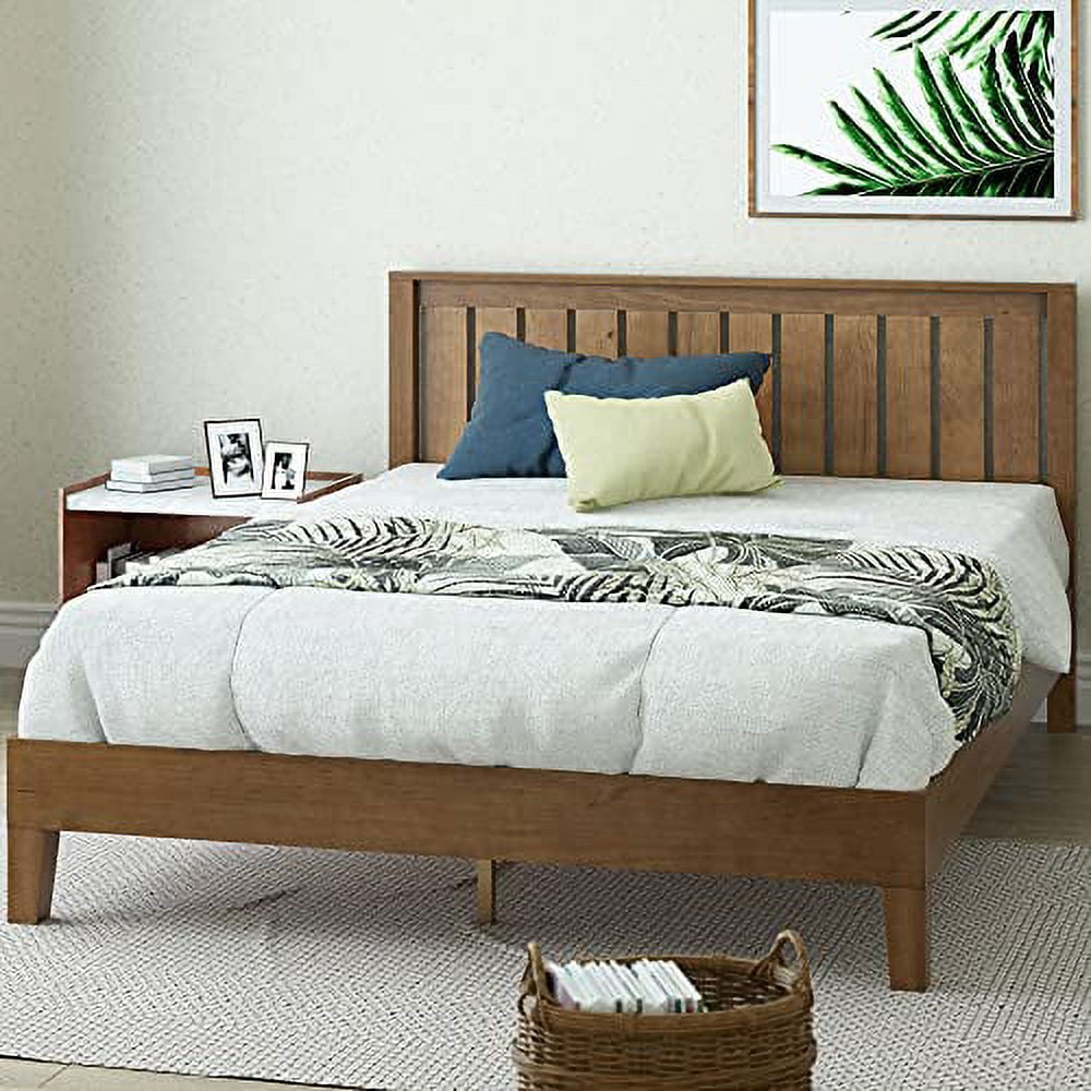 ZINUS Alexis Deluxe Wood Platform Bed Frame with Headboard Wood Slat Support No Box Spring Needed Easy Assembly Rustic Pine Twin