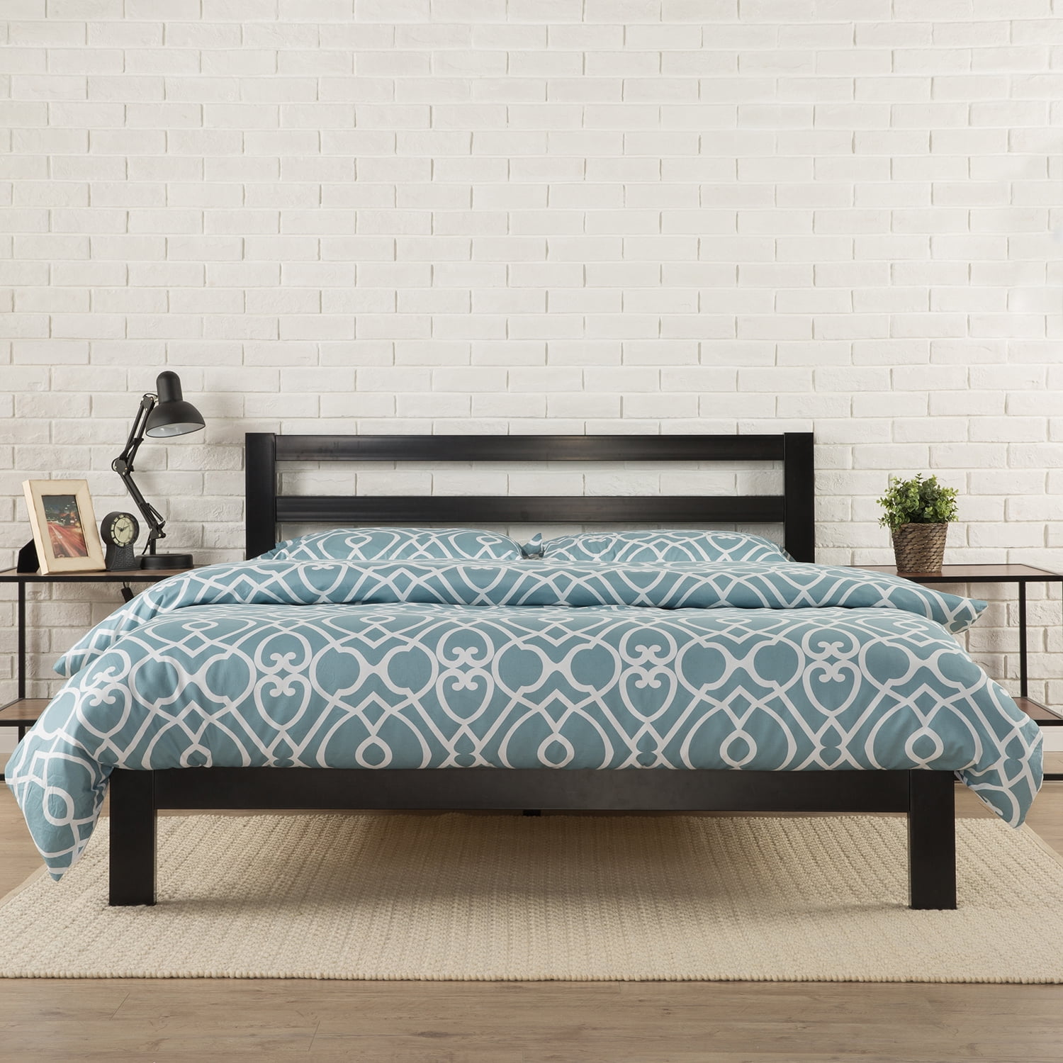 ZINUS Arnav Metal Platform Bed Frame with Headboard / Wood Slat Support