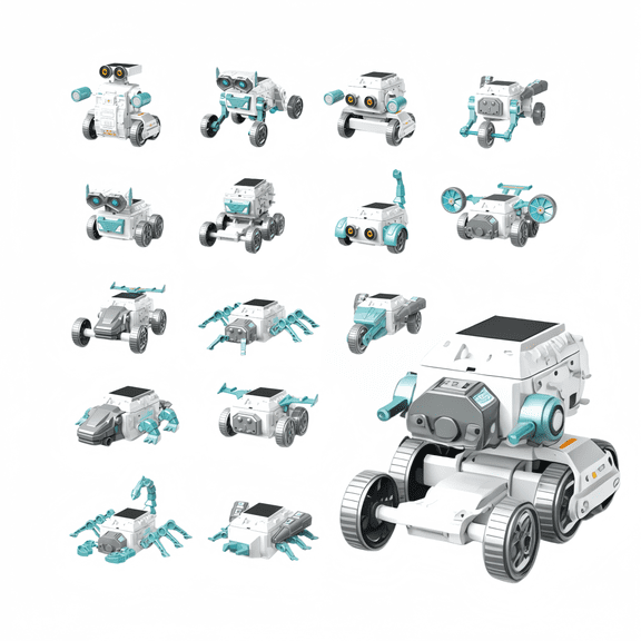 ZIOBLW 16-in-1 Solar Robot Building Kit, STEM Robot Toy Set with Solar Panel, DIY Assembly Science Toy, Ages 8+