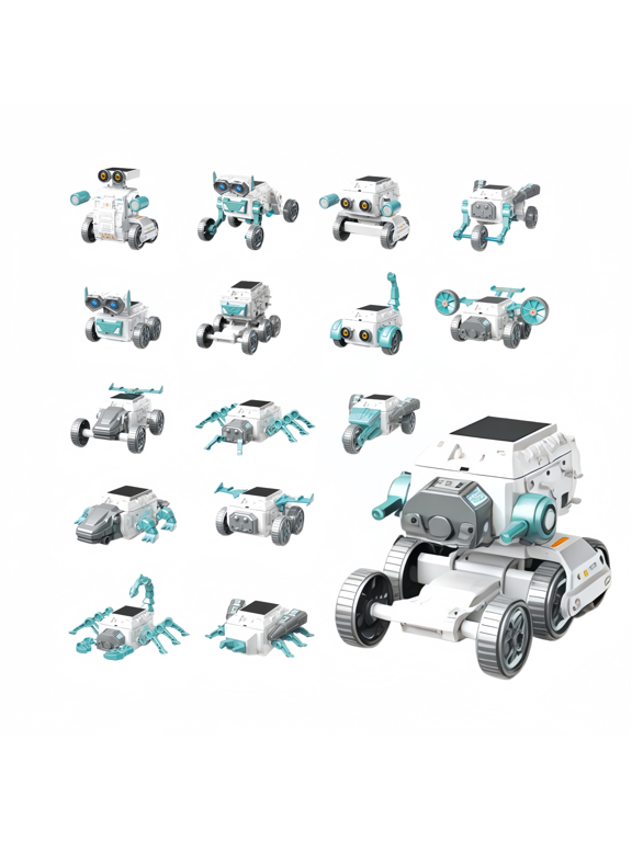 16-in-1 Solar Robot Building Kit, STEM Robot Toy Set with Solar Panel, DIY Assembly Science Toy, Ages 8+