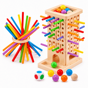 ZIOBLW 3-in-1 Stick Pulling Game for Kids, Multiplayer Interactive Board Game with Color Matching & Pick-Up Sticks, Family Party Tabletop Toy for Boys Girls, Birthday Holiday Gift, 2-4 Players