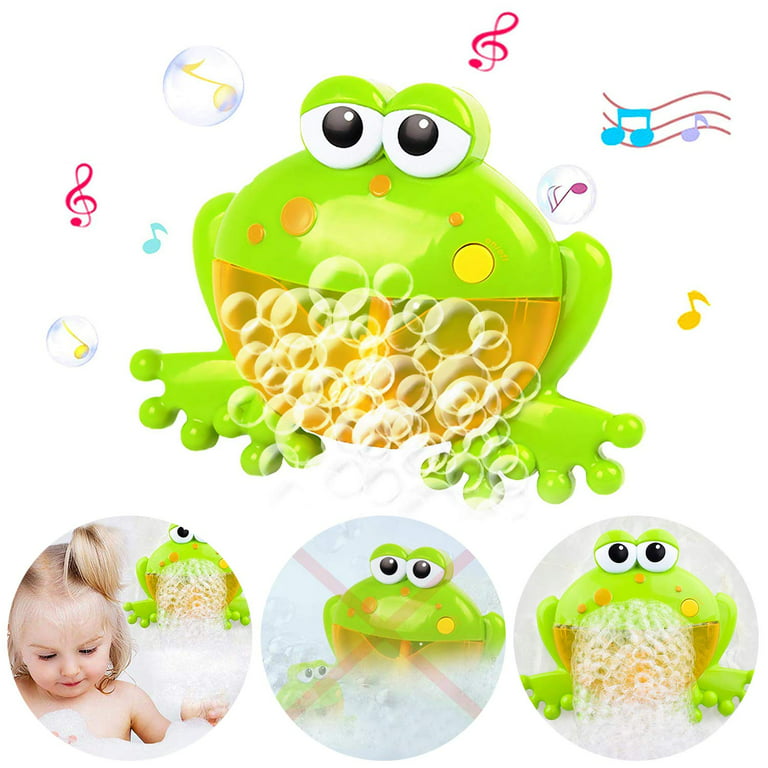 Machine à bulles pour enfants, baguette magique Bubble Stick, Cartoon Frog  Musical & Light USB rechargeable Bubble Maker avec 2 solutions de bulles