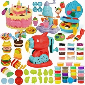 ZIOBLW Kids Play Dough Set 102PCS, 36 Color Modeling Clay Kit with Ice Cream Maker, Pasta Machine & Food Molds, Creative Learning Toy Gift for Boys Girls Age 3-6