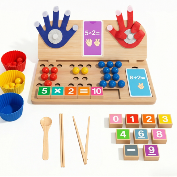 ZIOBLW Montessori Math Counting Toy for Kids 3+, Bead Sorting & Color Matching Learning Toy, Fine Motor Skills Training, Preschool Educational Toy for Toddlers, Classroom & Home