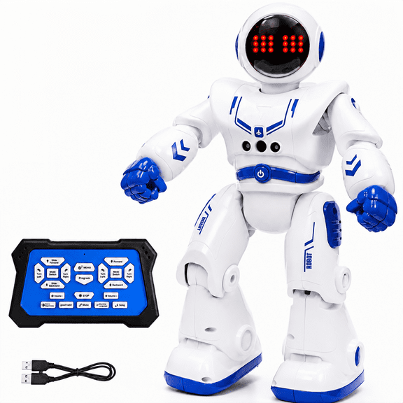 ZIOBLW Programmable RC Robot Toy for Kids Ages 4-12, Gesture Control Smart Robot with Remote Control, Singing Dancing Interactive STEM Learning Robot Gift