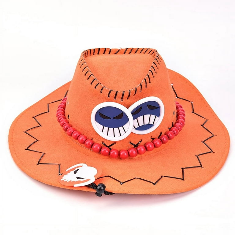Anime Character Portgas D Ace Cowboy Hat Cosplay Hats Pirates Orange Cap  Suede