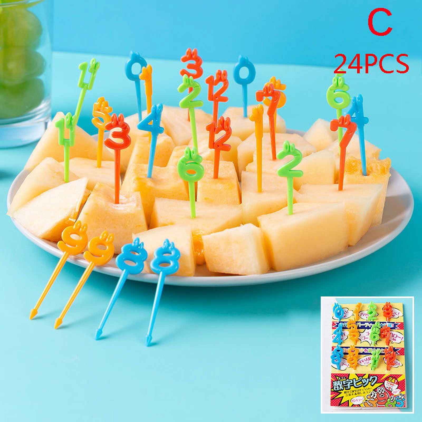 ZIOKOK Cartoon Fruit Fork Set Party Buffet Dessert Food Cocktail