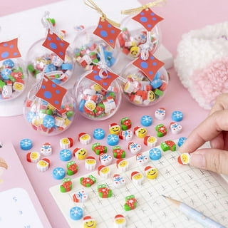 100 Pieces Mini Christmas Erasers for Kids Party Favors, Bulk Holiday  Stocking Stuffers in 8 Festive Designs 