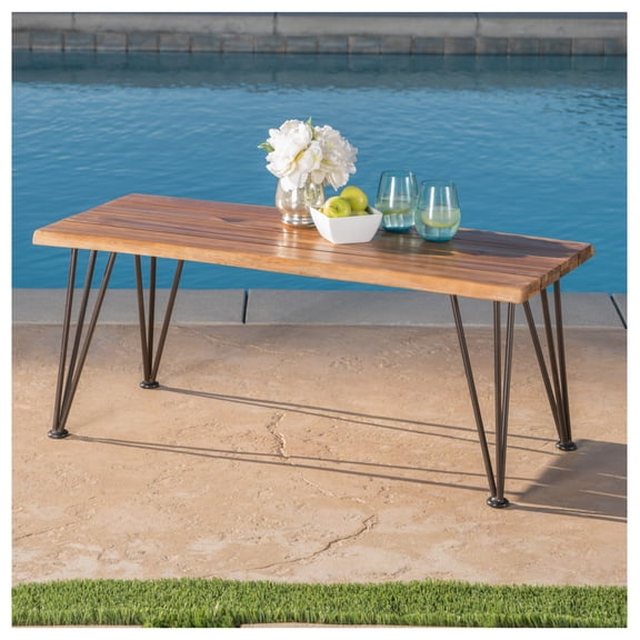 ZION INDUSTRIAL WOOD AND METAL COFFEE TABLE