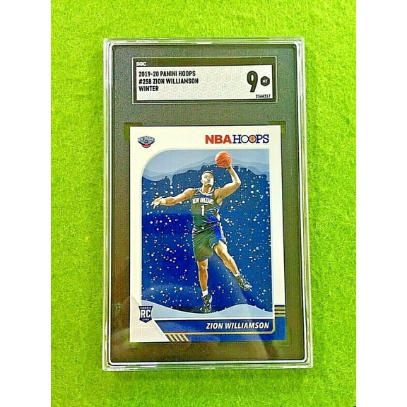 ZION WILLIAMSON ROOKIE CARD GRADED 9 SGC PELICANS SP RC 2019 NBA Hoops WINTER