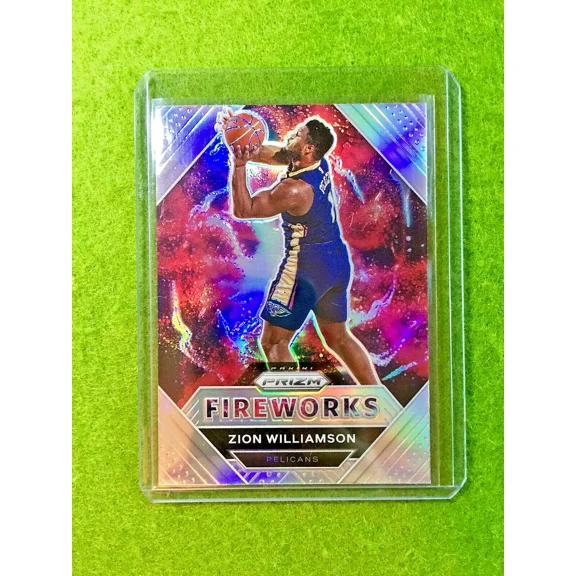 ZION WILLIAMSON SILVER PRIZM FIREWORKS CARD 2020-21 Panini Prizm Zion Williamson