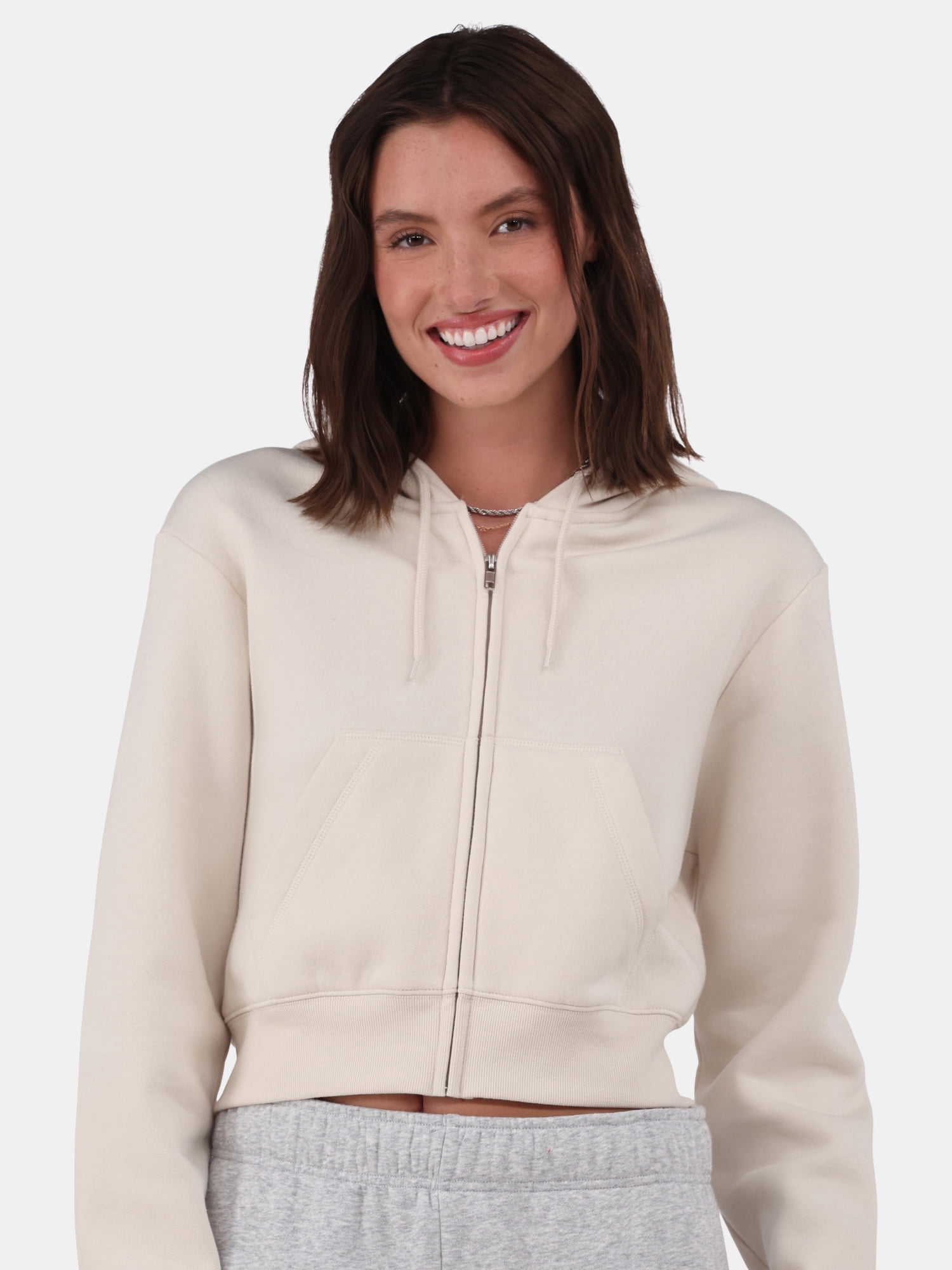 No Boundaries Cropped Fleece Zip Hoodie, Women's - Walmart.com No Boundaries Cropped Fleece Zip Hoodie, Women's - Walmart.com