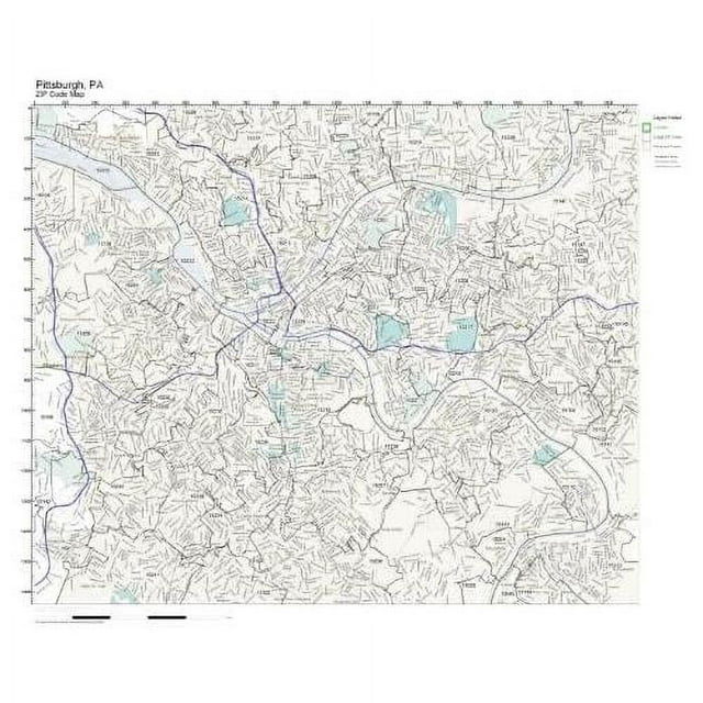 ZIP Code Wall Map Of , PA ZIP Code Map Not Laminated
