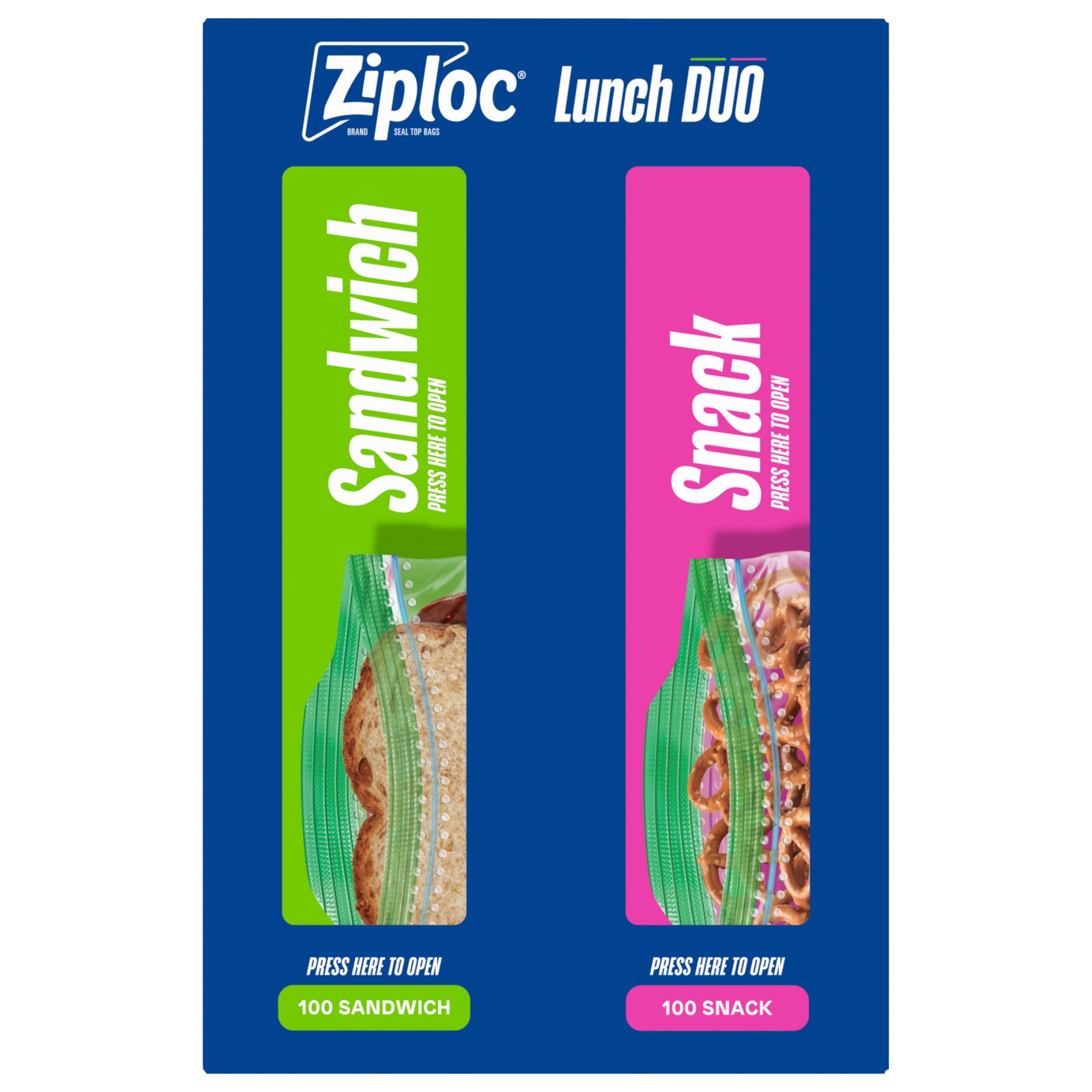 Ziploc® Brand Lunch Duo Variety Pack with EasyGuide™ Texture, Grip