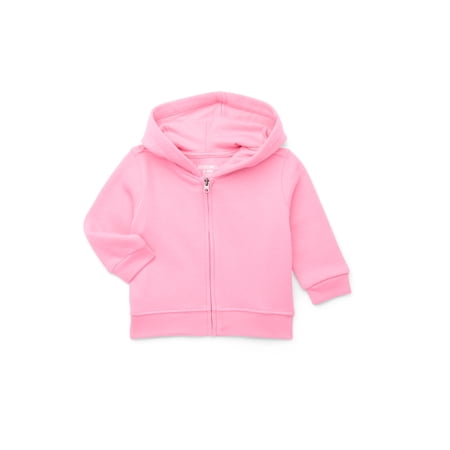 Garanimals Baby Girl Zip Up Butter Fleece Hoodie, Sizes 0-24 Months
