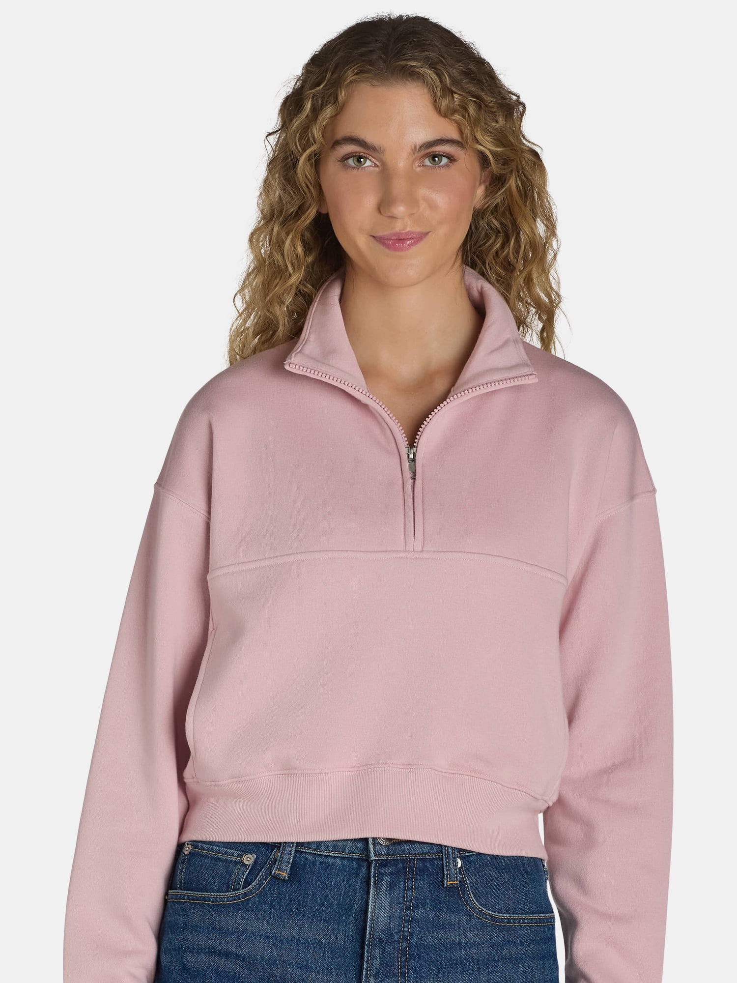 No Boundaries Zip Mocknk Pullover, Size XXS-XXL