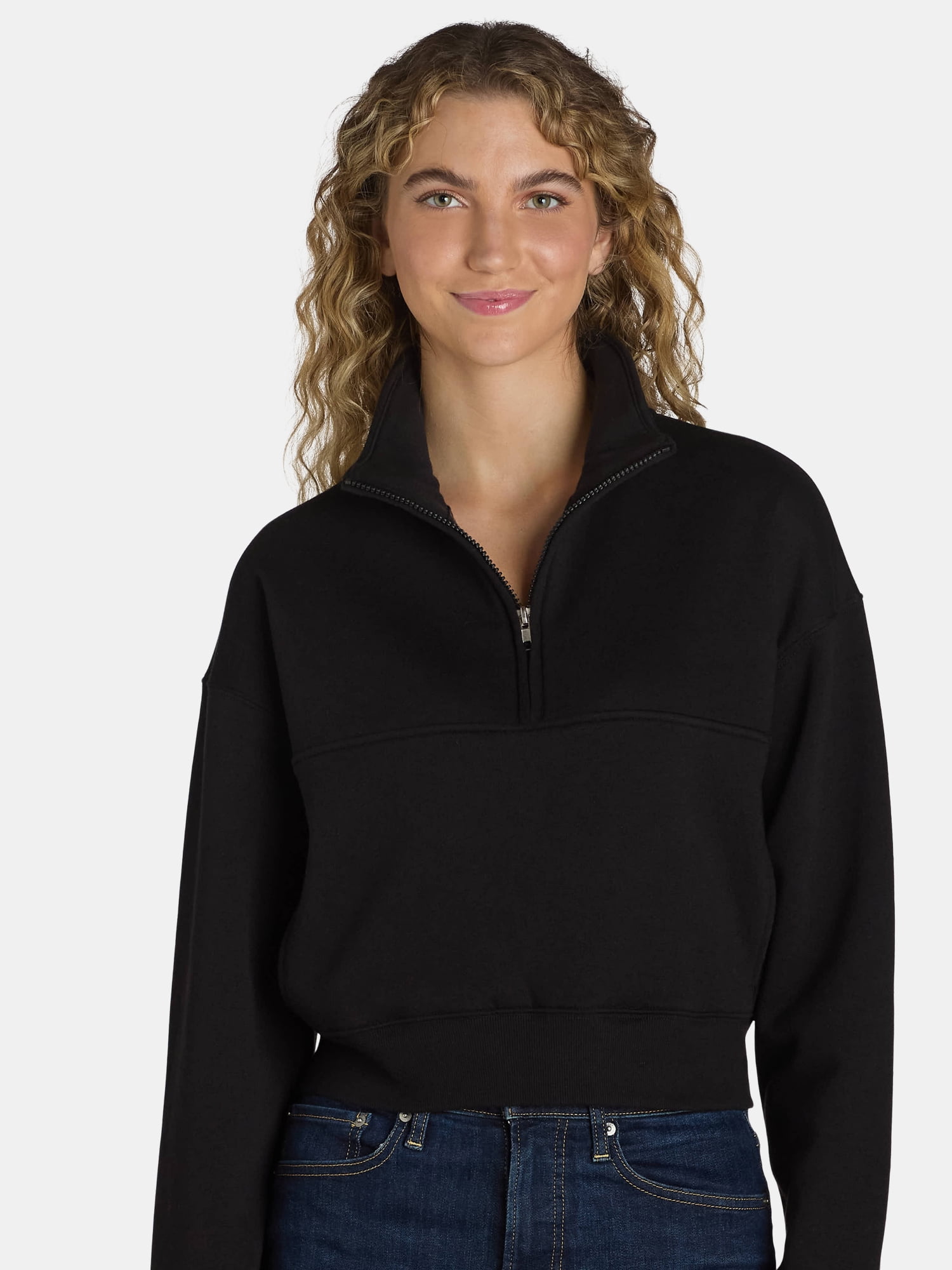 No Boundaries Zip Mocknk Pullover, Size XXS-XXL