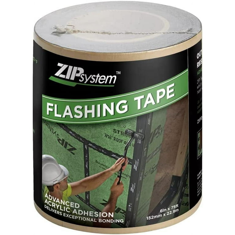 Zip System Huber Flashing Tape | 6 Inches x 75 Feet | Self-Adhesive Flashing for Doors-Windows Rough openings