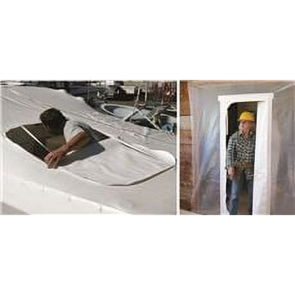 ZIP-UP Products Zipper Hatch Door Kit - 30" x 72" Dust Barrier/Weather Protection Kit with Heavy Duty 10 mil Poly Construction & Double Sided Zip Sliders - H30X72-T2W
