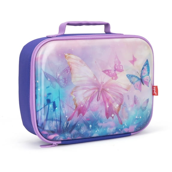 ZIPIT 3D Lunch Bag for Girls | Lenticular Lunch Box for School (Butterflies)
