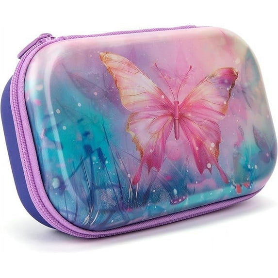 ZIPIT 3D Pencil Box for Girls | Lenticular Pencil Case for School | Large Capacity Pencil Pouch (Butterflies)