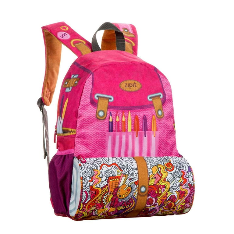 ZIPIT Adventure Backpack for Girls Elementary School u0026 Preschool, Cute Book  Bag for Kids, Sturdy u0026 Lightweight (Pink) - Walmart.com