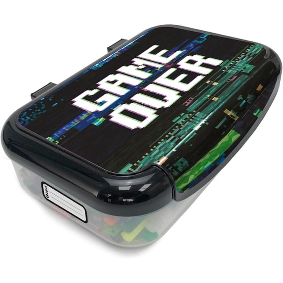 ZIPIT Black Gamer Recycled Plastic Pencil Box for Kids, Elementary School Box