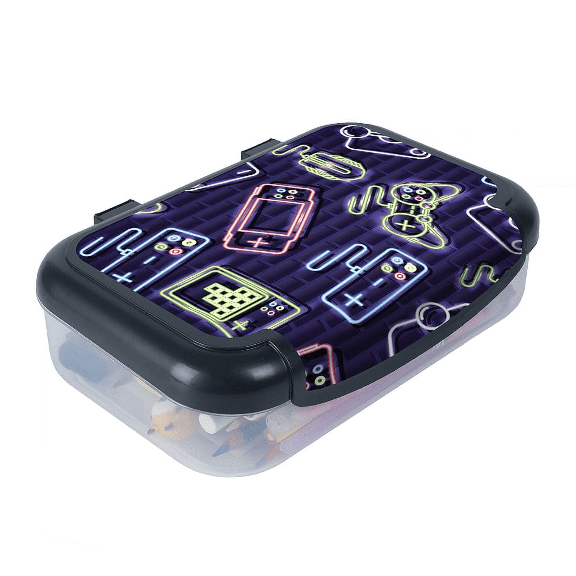 ZIPIT Black Gamer Recycled Plastic Pencil Box for Kids, Elementary School Box