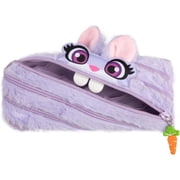 ZIPIT Bunny Pencil Case for Girls, Cute Zipper Pouch for Kids Teens, Stationery Bag for School ,Purple